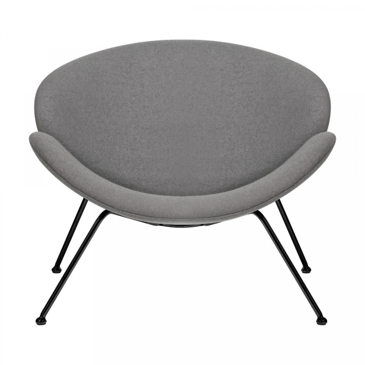 Кресло дизайнерское  EMILY, серая ткань AF7, черное основание