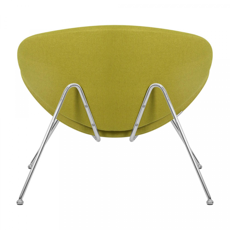 Кресло дизайнерское  EMILY, светло-зеленая ткань AF3, хромированная сталь