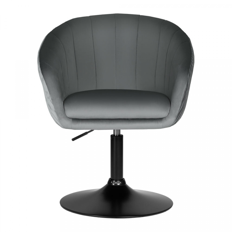 Кресло дизайнерское  EDISON BLACK, серый велюр (1922-19)