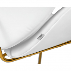 Кресло дизайнерское  EMILY, белый винил YP17, золотое основание