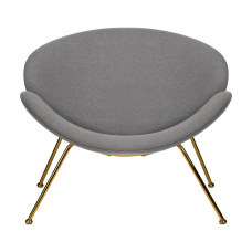 Кресло дизайнерское  EMILY, серая ткань AF7, золотое основание