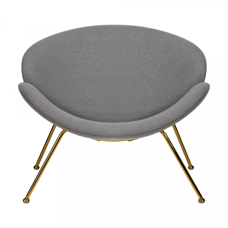 Кресло дизайнерское  EMILY, серая ткань AF7, золотое основание