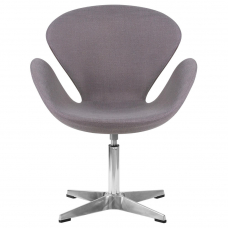 Кресло дизайнерское  SWAN, серая ткань IF11, алюминиевое основание