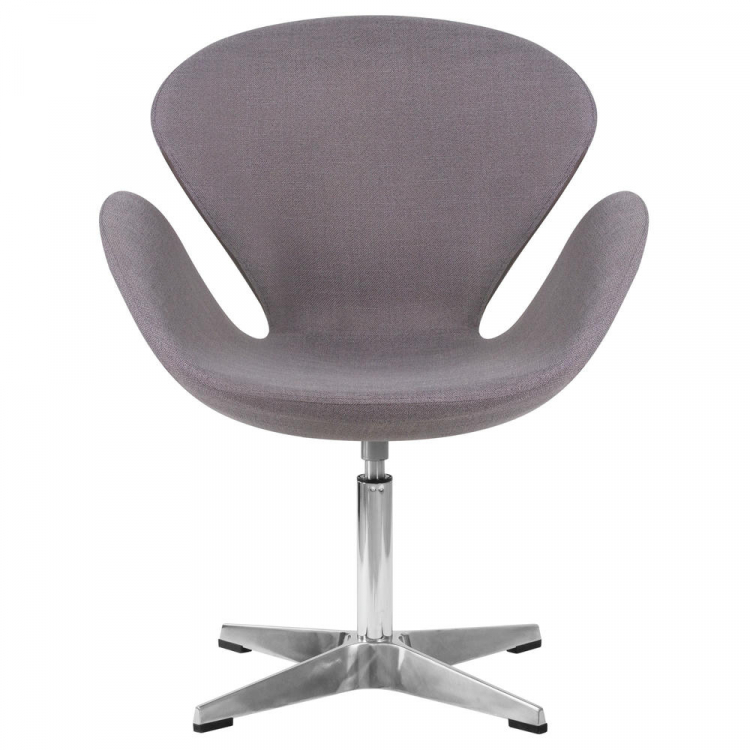 Кресло дизайнерское  SWAN, серая ткань IF11, алюминиевое основание