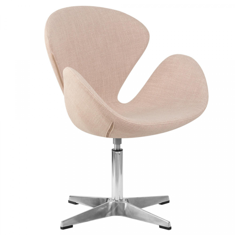Кресло дизайнерское  SWAN, бежевая ткань IF1, алюминиевое основание