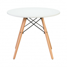 Стол журнальный  SHELLEY, ножки светлый бук, цвет белый