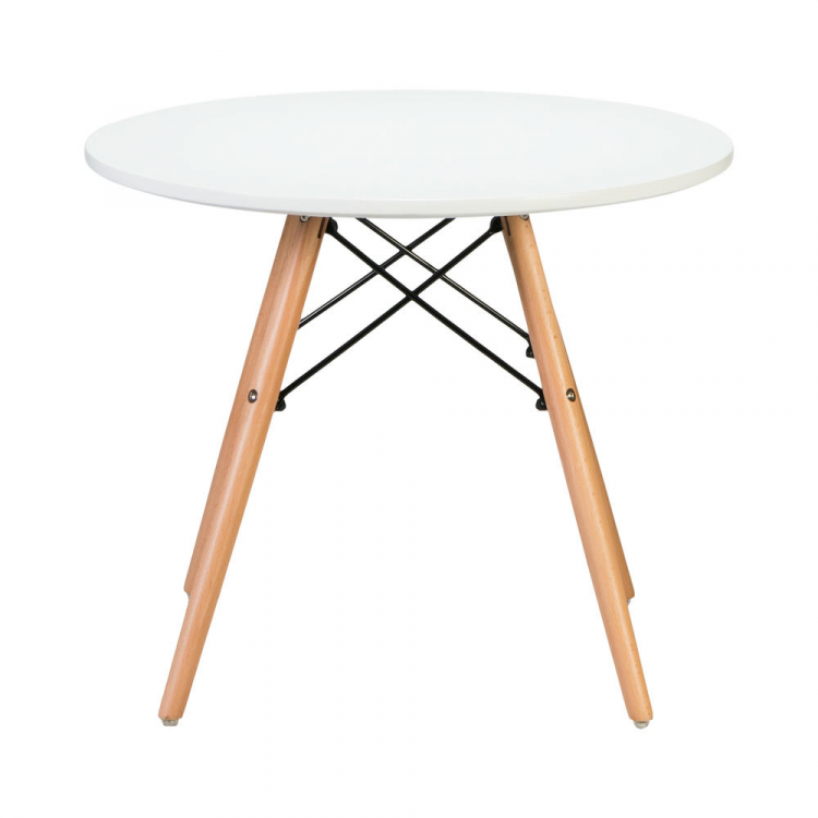 Стол журнальный  SHELLEY, ножки светлый бук, цвет белый