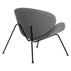 Кресло дизайнерское  EMILY, серая ткань AF7, черное основание