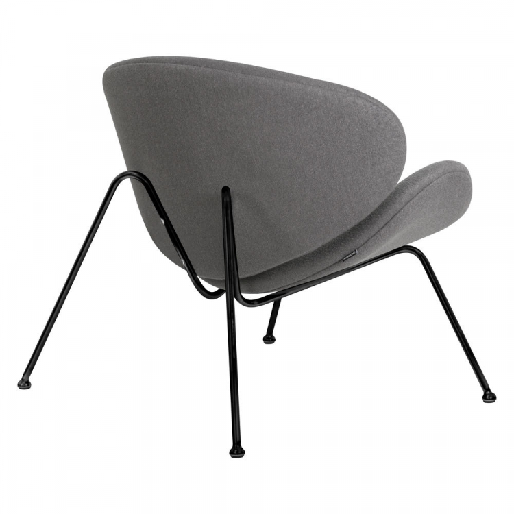 Кресло дизайнерское  EMILY, серая ткань AF7, черное основание