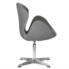 Кресло дизайнерское  SWAN, серая ткань AF7, алюминиевое основание