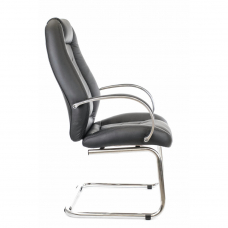 Кресло для посетителей Everprof Drift Lux CF Экокожа Черный