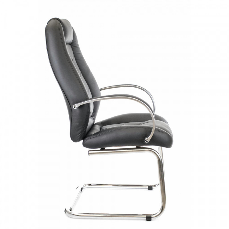 Кресло для посетителей Everprof Drift Lux CF Экокожа Черный