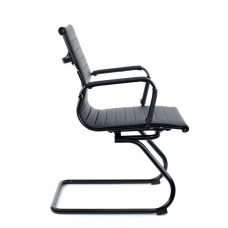 Кресло для посетителей Everprof Leo Black CF Экокожа Черный