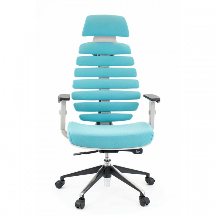 Кресло руководителя Everprof Ergo Grey Ткань Бирюзовый