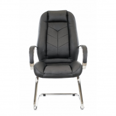 Кресло для посетителей Everprof Drift Lux CF Экокожа Черный