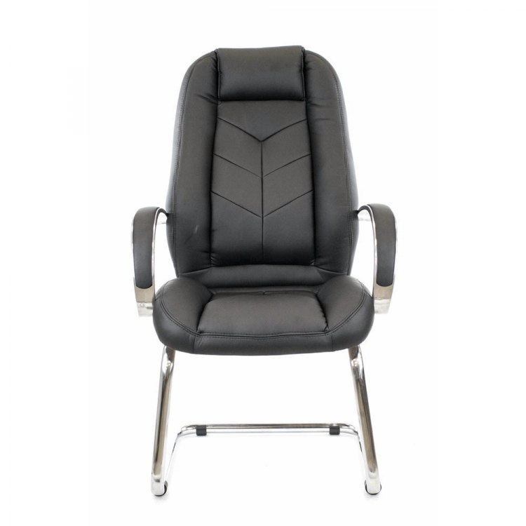 Кресло для посетителей Everprof Drift Lux CF Экокожа Черный