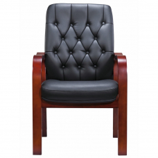 Кресло руководителя Everprof Monaco Wood CF Экокожа Черный