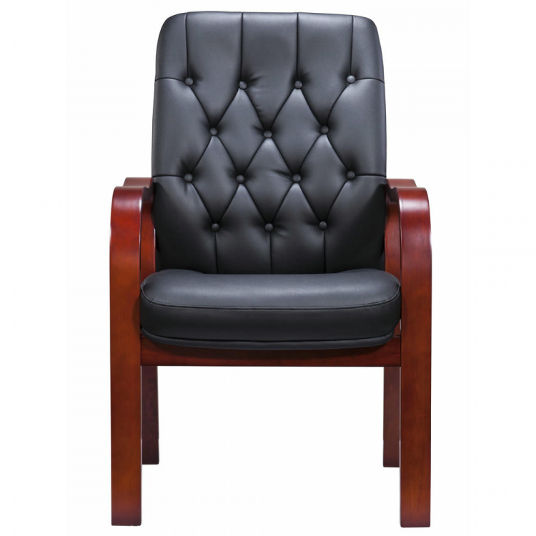 Кресло руководителя Everprof Monaco Wood CF Экокожа Черный