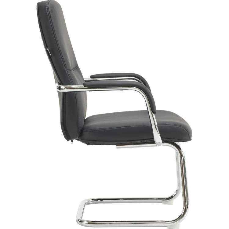 Кресло для посетителей Everprof Vesta CF Экокожа Черный