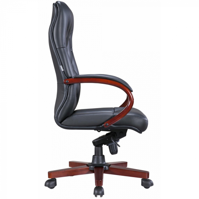 Кресло руководителя Everprof Monaco Wood Экокожа Черный