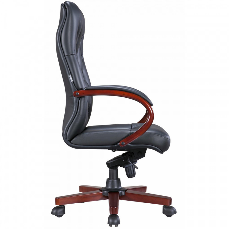 Кресло руководителя Everprof Monaco Wood Экокожа Черный
