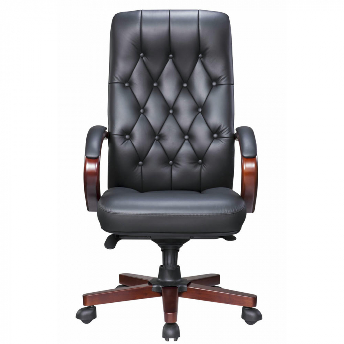 Кресло руководителя Everprof Monaco Wood Экокожа Черный