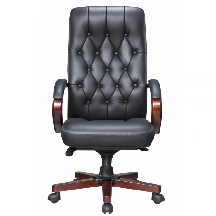 Кресло руководителя Everprof Monaco Wood Экокожа Черный