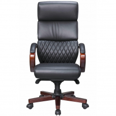 Кресло руководителя Everprof President Wood Кожаный Черный