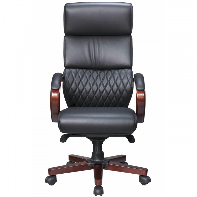 Кресло руководителя Everprof President Wood Кожаный Черный