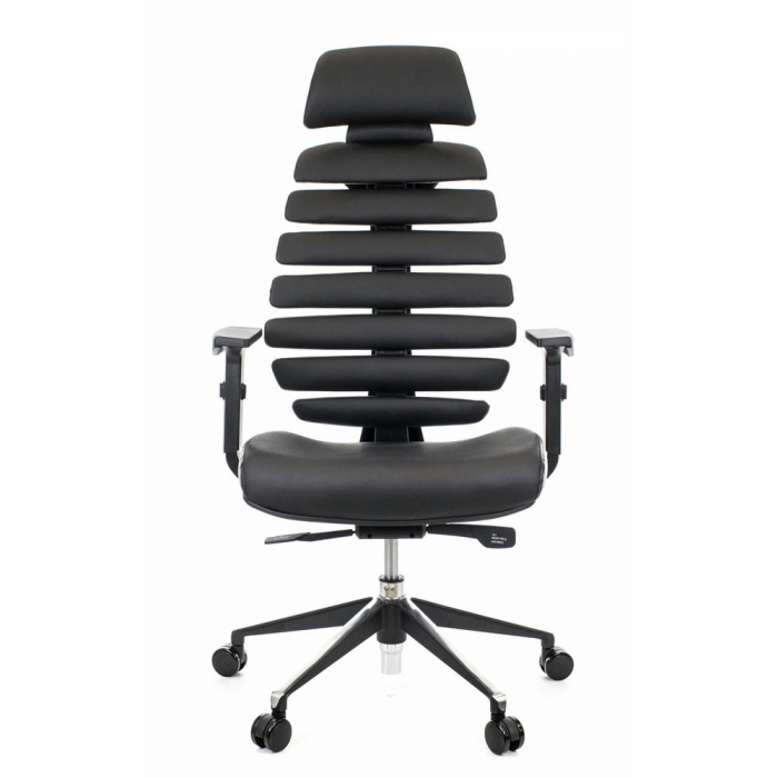 Кресло руководителя Everprof Ergo Black Кожаное Черный