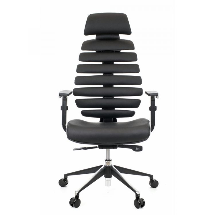 Кресло руководителя Everprof Ergo Black Кожаное Черный