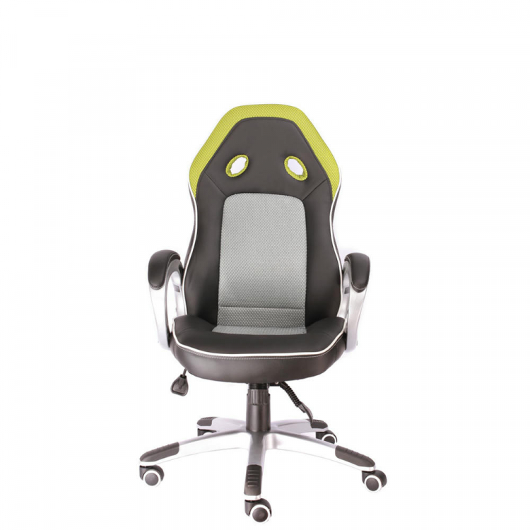 Геймерское кресло Everprof Drive TM Ткань+Экокожа Зеленый