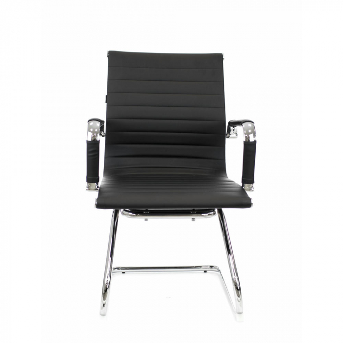 Кресло для посетителей Everprof Leo CF Экокожа Черный