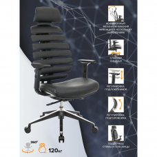 Кресло руководителя Everprof Ergo Black Кожаное Черный