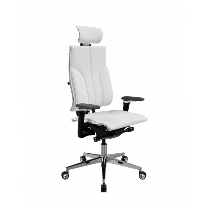 Кресло руководителя Метта Y 4DF B2-10D - ЭкоКожа(Инфинити) /Kc06/Nc06/D15P/H13mL-3D(M26.B35.G25.W04) (Белый)