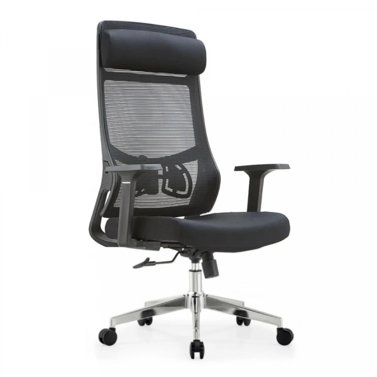 Кресло SitUp AURA LUX BLACK (Аура люкс блэк) chrome (сетка Black/Black)