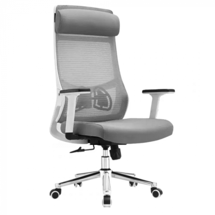 Кресло SitUp AURA LUX WHITE (Аура люкс уайт) chrome (сетка  Grey/Grey)