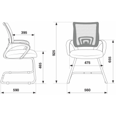 Кресло Бюрократ на полозьях CH-695N-AV