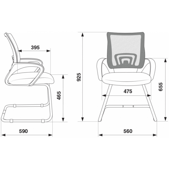 Кресло Бюрократ на полозьях CH-695N-AV