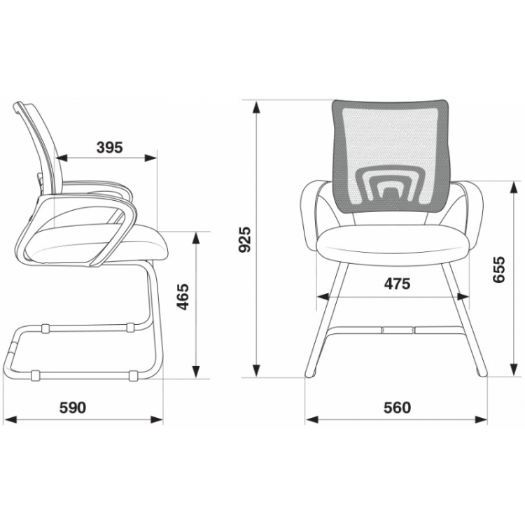 Кресло Бюрократ на полозьях CH-695N-AV