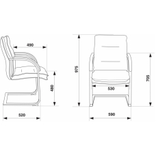 Кресло на полозьях Бюрократ T-9927SL-Low-V