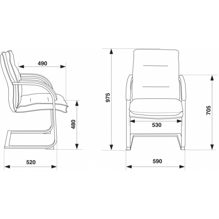 Кресло на полозьях Бюрократ T-9927SL-Low-V