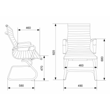 Кресло на полозьях CH-883-Low-V