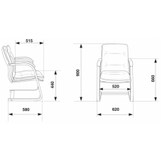 Кресло на полозьях T-9927WALNUT-AV