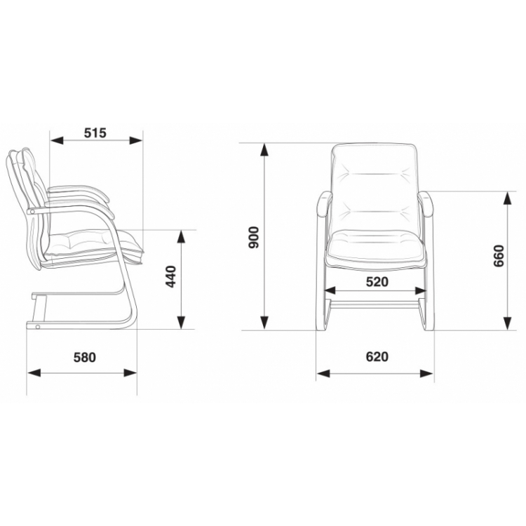 Кресло на полозьях T-9927WALNUT-AV