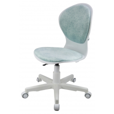 Кресло 1139 FW PL White велюр Bliss 10 голубой