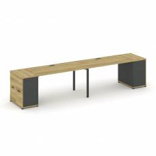 Concept Рабочая станция с опорными распаш. шкафами CN.ORS-218 A Дуб Винченцо/Антрацит/Металл Антраци