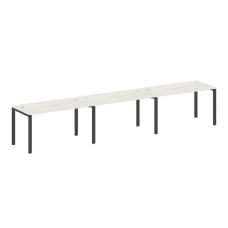 Metal System Рабочая станция на 3 места на П-образном м/к БП.СМ-3.3 Дуб Наварра/Металл Антрацит 4200