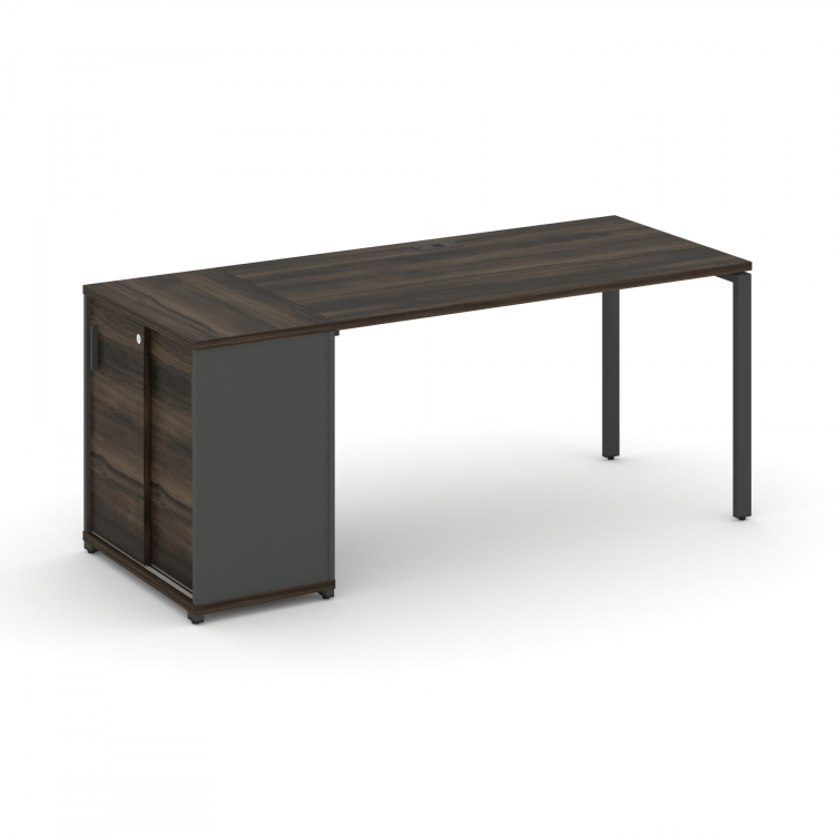 Concept Стол рабочий с опорным шкафом-купе CN.SP-234 A Дуб Мали/Антрацит/Металл Антрацит 1600*720*75