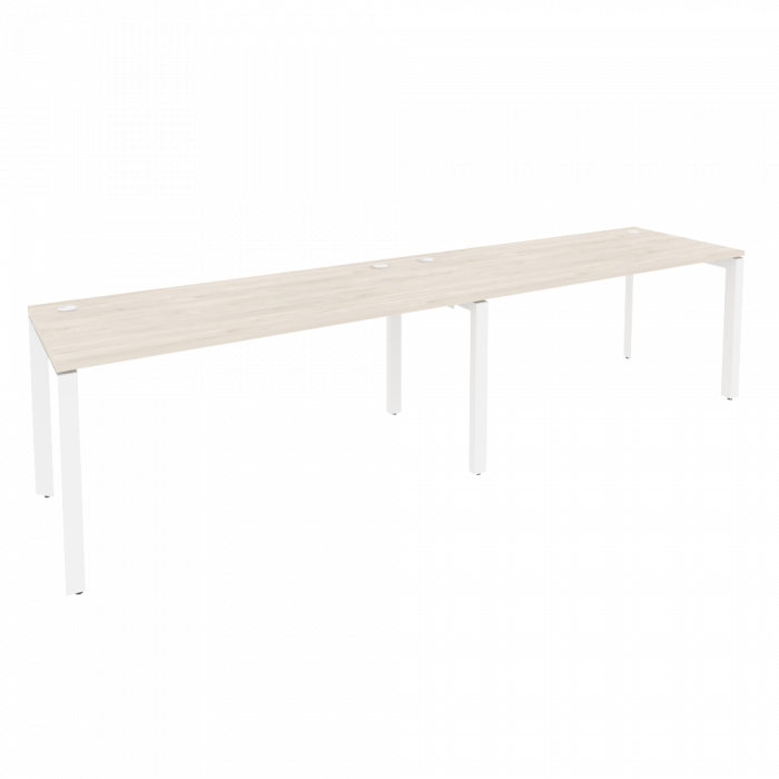 Оникс Рабочая станция на П-образном м/к O.MP-RS-2.4.7 Денвер Светлый/Металл Белый 3160*720*750